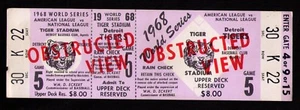 1968 WORLD SERIES GAME 5 Detroit Tigers VOLL UNBENUTZTES TICKET Tiger Stadium RAR! - Bild 1 von 3