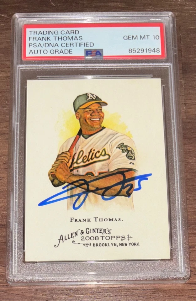 FRANK THOMAS SIGNED 2008 TOPPS ALLEN & GINTER #68 PSA 10 Auto Gem MT - Image 1 of 1