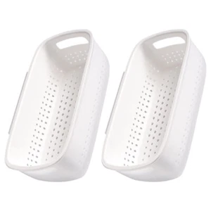 2pcs Household Drain Basket Wall-mounted Fruit Double Layer Draining Baskets - Picture 1 of 12