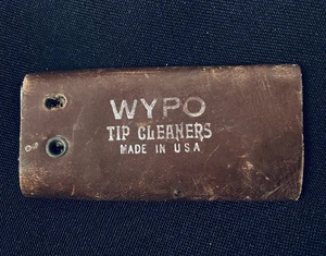 Antiguo estuche de cuero antiguo vintage de los años 50 WYPO Maitlen Benson #1 limpiador de puntas EE. UU. - Imagen 1 de 5