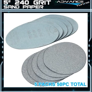 50PC 5Inch 127mm 240 Grit Auto Sanding Disc No Hole Sandpaper Sheets Sand Paper - Picture 1 of 4