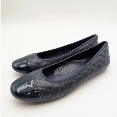 Vaneli Serene Cap Toe Ballet Flat Women's Navy Nappa/ Patent Size US11M EU42 - Image 1 of 4