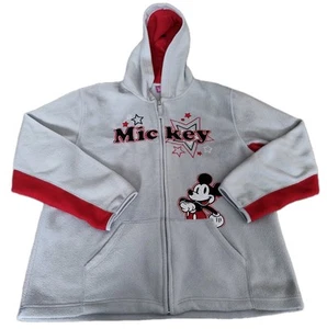 Wonderful World Of Disney Women’s hooded Full Zip Fleece Mickey Sz L Gray EUC - Picture 1 of 14