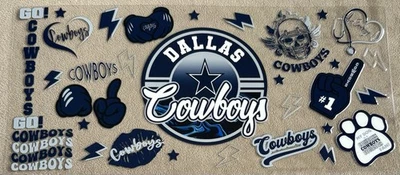 DALLAS Football Team UV DTF Transfer Sticker Cup Wrap DIY Cups Bottles