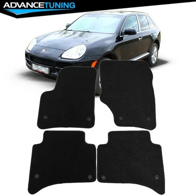 Fits 03-10 Porsche Cayenne 4-Door OE Car Floor Mats Front & Rear Black Nylon - Image 1 of 4