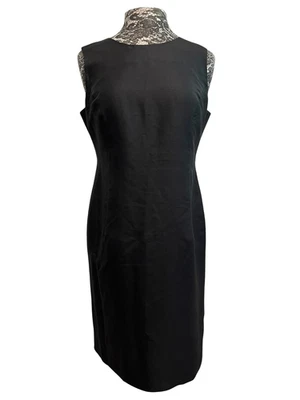 Винтажный 90-х черный шелк коктейльное платье 8 оболочка ретро MCM шикарный LBD карьера - Изображение 1 из 4