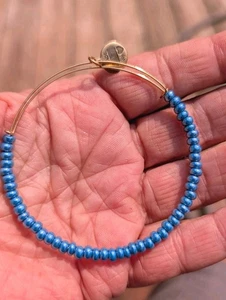 ALEX & ANI gold Soft blue Bead bracelet - Picture 1 of 2