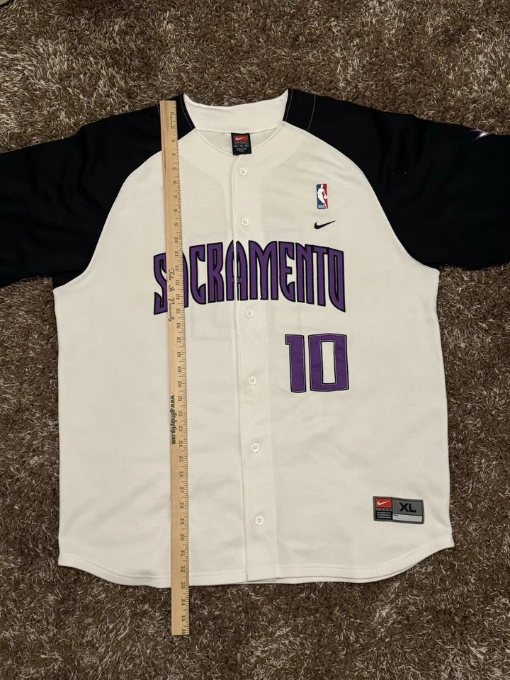 复古耐克萨克拉门托国王队 NBA 篮球球衣棒球摇摆人 Mike Bibby XL — 第 1/4 张图片
