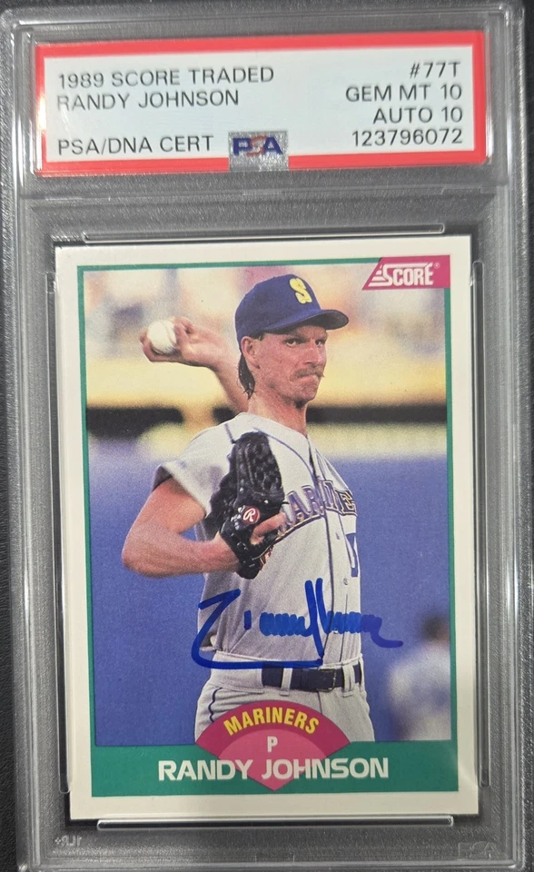 1989 PONTUAÇÃO NEGOCIADA # 77T NOVATO RANDY JOHNSON PSA 10 GEM MT PSA/DNA AUTOMÁTICO 10 - Imagem 1 de 2