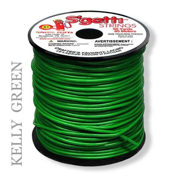 S'getti String Plastic Craft Lace, 50-Yard Spool, Kelly Green - Image 1 of 1