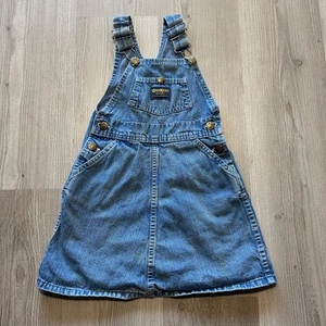 Youth Girls Vintage 90’s Oshkosh B’Gosh Blue Denim Jean Skirt Overalls Sz 6 S - Picture 1 of 9