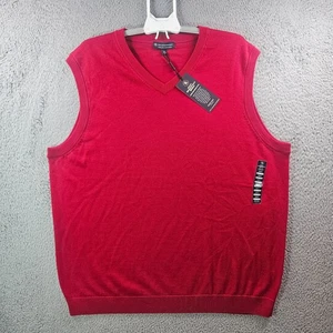 $89 NEW Hart Schaffner Vest Sweater Men 3XT Tall V-Neck 100% Merino Wool Red - Picture 1 of 11