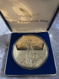 1994 Washington Mint Giant Half Pound .999 Silver Proof Golden Eagle 8 Troy COA - Picture 1 of 5