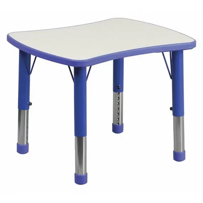 Mesa Preescolar Rectangular,,21.875" W x 26.625" L, Plástico, Acero, Flash Azul Foto 1 de 4