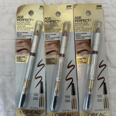 L'oreal Age Perfect Magnifying Brow Pencil, #206 Auburn, Pack of 3 - Image 1 of 2