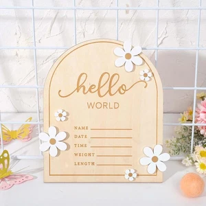 Cute Announcement Sign With Brace Birthday Announcement Sign Wooden - Bild 1 von 8