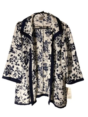 Plumero corto Bonworth delantero abierto para mujer grande/negro/blanco/nuevo con etiquetas/fácil cuidado/floral Foto 1 de 4