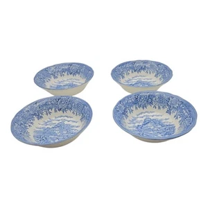 Antiguo Staffordshire English Village Berry Bowls Salem China Co Juego de 4 cuencos - Imagen 1 de 13