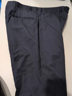 New Canali Men's Navy Sharkskin Pattern 1934 Dress Pants US 32" Unhemmed - Image 1 of 4