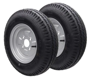 2x Anhängerrad Komplettrad Rad 4.50-10 76M/N 400kg 4x100 Reifen für Stema DOT 25 - Bild 1 von 9
