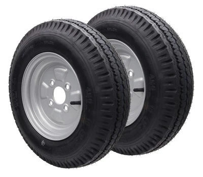 2x Anhängerrad Komplettrad Rad 4.50-10 76M/N 400kg 4x100 Reifen für Stema DOT 25 - Bild 1 von 4