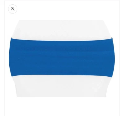 62 Spandex Stretch Chair Cover Sashes Bows Wedding Party Decoration Royal Blue - Image 1 of 4