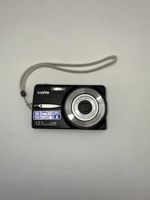 Sanyo VPC-X1200 12.1MP Digital Black Camera 3x zoom w/ Battery PARTS - Image 1 of 4