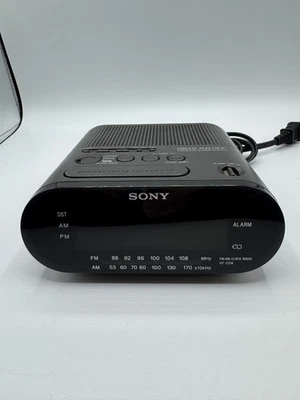 Sony Dream Machine ICF-C218 Clock Radio AM FM Black Auto Time Set Tested Works - Image 1 of 4