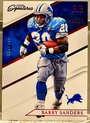 JERSEY # MATCH! 2016 Panini Prime Signatures Barry Sanders 20/149! LIONS (1/1)! - Image 1 of 3