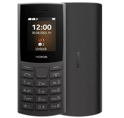 Nokia 105 Mobile 2024 Model Phone SIM-Free Unlocked Dual SIM Black Genuin UK - Image 1 of 4