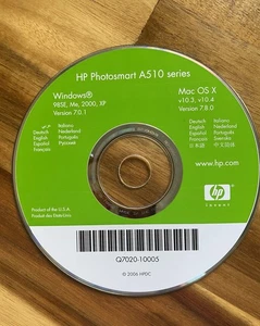 HP Photosmart A510 Series Driver Disc CD-ROM for Windows or Mac - Picture 1 of 5