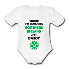 NORTHERN IRELAND Babygrow Baby vest grow gift watching with daddy football ROW