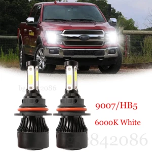 For Ford F-150 F-250 F-350 Super Duty 9007 4 Sides LED Headlight Bulbs Kit Hi/Lo - Picture 1 of 13