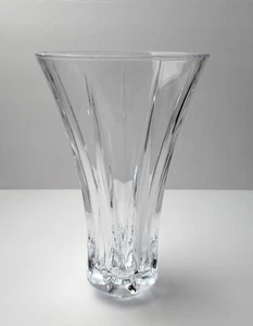 Vintage klare Kristallglas ausgestellte Trompetenvase 11" - Bild 1 von 8