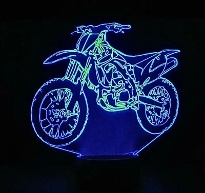 Lampara Led rgb Moto Cross rapido multicolor decoracion regalo - Imagen 1 de 4
