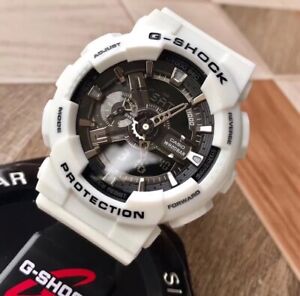 Casio G Shock Model GA110 Series Analog Digital Watch White / Black