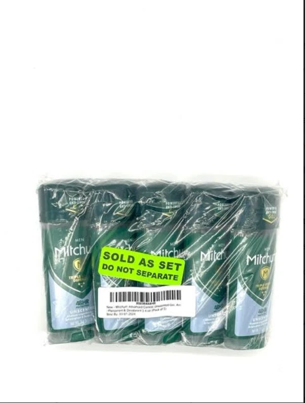 Mitchum Advanced Control Gel Sin Perfume, Antitranspirante Desodarante 3.4 OZ Paquete 5 Foto 1 de 4