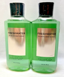 2 Freshwater Mens Collection Bath & Body Works 3-IN-1 Hair Face& Body Wash 10 oz - Picture 1 of 1