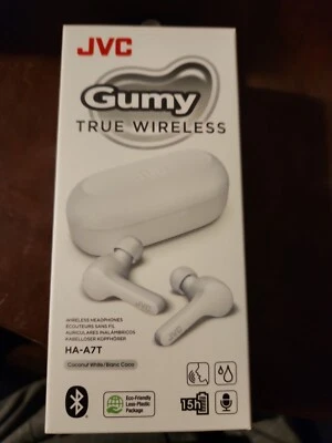  JVC Gumy True Wireless Earbuds Headphones HA-A7T White - Image 1 of 4
