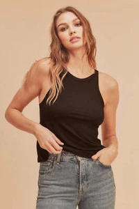 Ribbed Lightweight Tank Top Slim Fit Breathable Women's - Picture 1 of 7