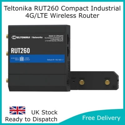 Teltonika RUT260 Compact 4G LTE Cat 6 Industrial Wireless Router Unlocked - Image 1 of 4