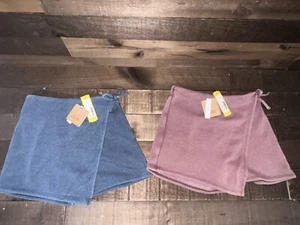 ⚡️ 2 Bixby Nomad by Stitch Fix Fleece Wrap Girls Skirt Blue/Purple Large NEW ⚡️ - Picture 1 of 3