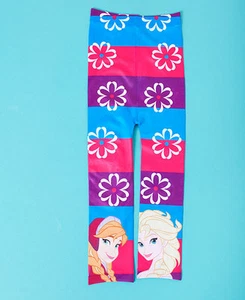 Disney Frozen Footless Tights Girls Pink Purple Blue Elsa Anna Size 4 to 6 NEW - Picture 1 of 1