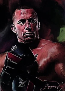 Georges St- Pierre MMA 2019 Authentic Artist Signed Giclee Print Card 48 of 50 - Picture 1 of 4