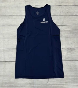 Camisa sin mangas atlética para hombre calce ajustado atlética azul marino corte salvaje - Imagen 1 de 4