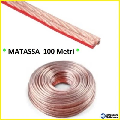 Cavo Elettrico Piattina Trasparente bipolare alimentazione 2x 0.50mm matassa led