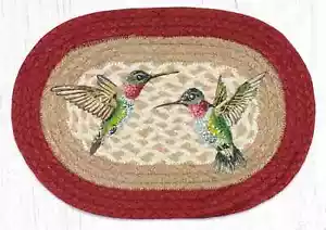 Braided Tablemats (Set/2) Hummingbirds 10x15 inch Small Placemats Jute - Picture 1 of 1
