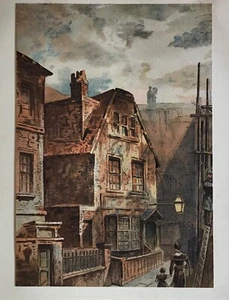 Old London C1900, Plate Prints Old House Behind Ludgate - Picture 1 of 2