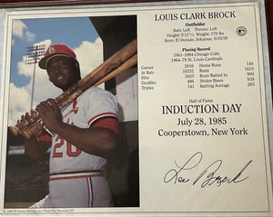 Lou Brock 8x10 Photo Autograph * 1985 HOF Induction d 2020 Mary Fals Collection - Picture 1 of 1