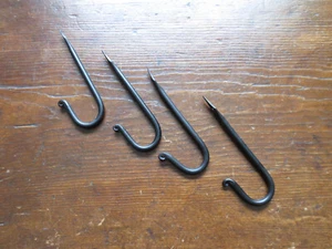 Set of 4 Wrought Iron Forged Spade Hook - Picture 1 of 2